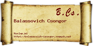Balassovich Csongor névjegykártya